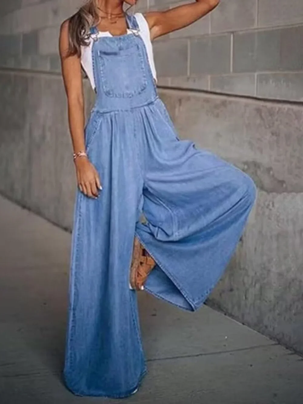 Wide Leg Bib Overalls - Picture 2 of 5